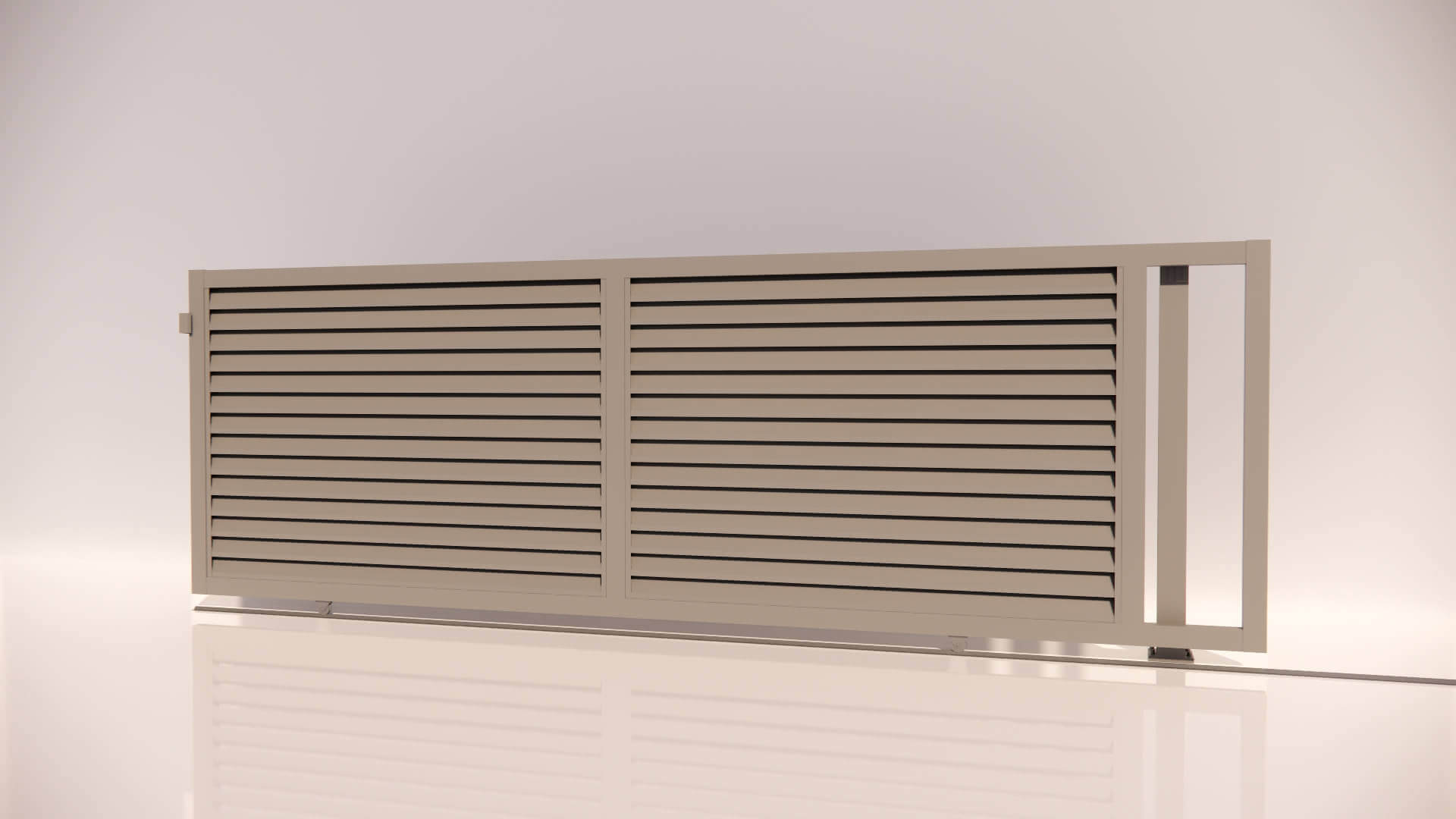 Hliníková koľajnicová posuvná brána PORTO Lite 3000x1294mm RAL9007 pravá
