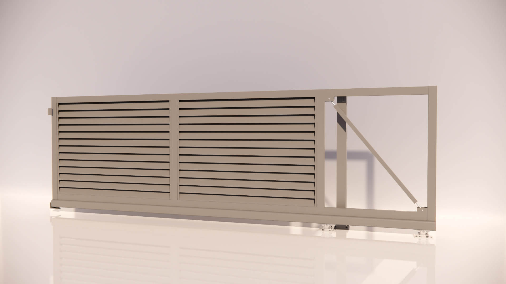 Hliníková samonosná posuvná brána PORTO Lite 4000x1294mm RAL9007 pravá