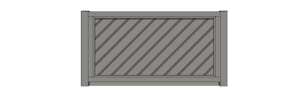 Nákres hliníkového plotu Davos Diagonal